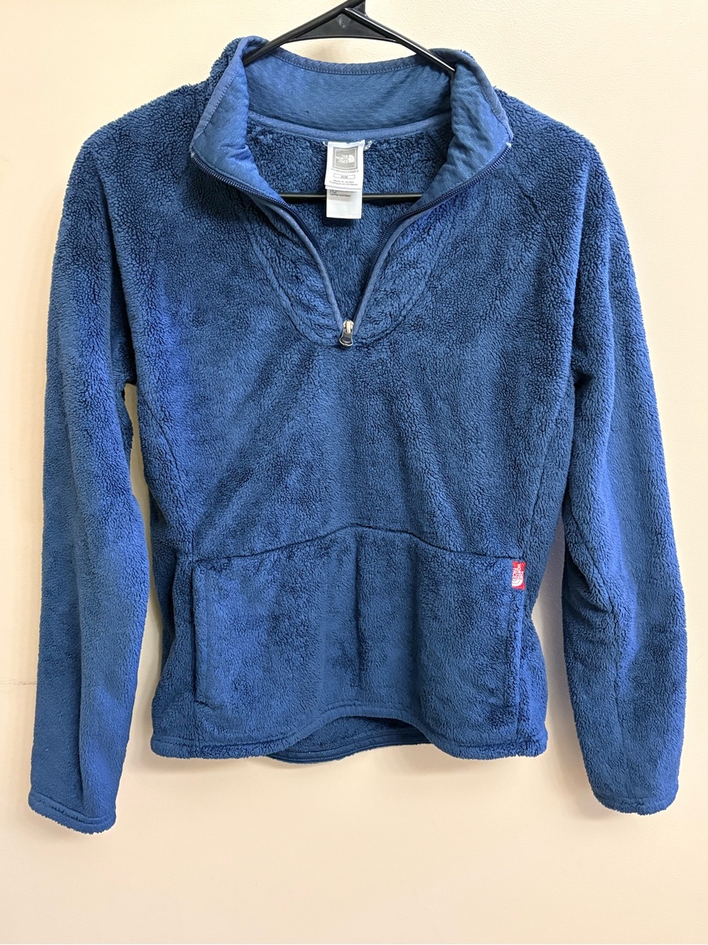 The North Face Women's Blue Plush Half-Zip Turtleneck Fleece